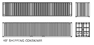 40 foot sea container CAD block preview