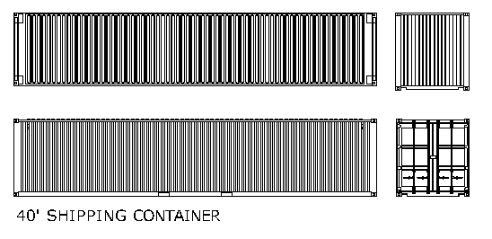 40 foot sea container – free CAD block preview