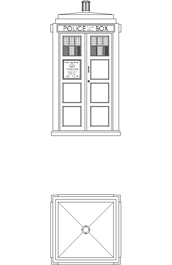 Dr Who Tardis - Police Box – free CAD block preview