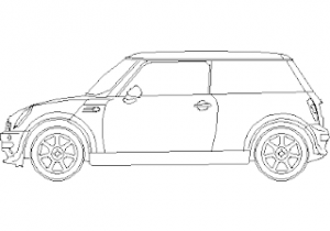 E-MINI  - Side View CAD block preview