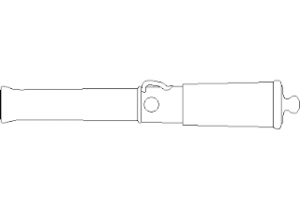 French Artillery Tube circa 1750 - Elevation CAD block preview