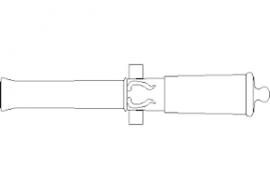 French Artillery Tube circa 1750 - Plan CAD block preview