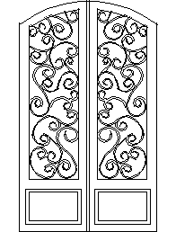 Iron door CAD block preview