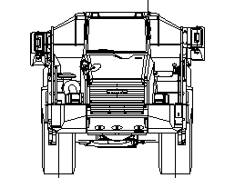 KOMATSU HM 400-2 Articulated Dump Truck Front view CAD block preview