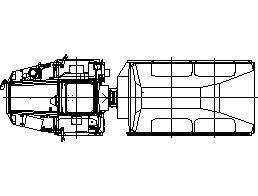 KOMATSU HM 400-2 Articulated Dump Truck Plan View CAD block preview