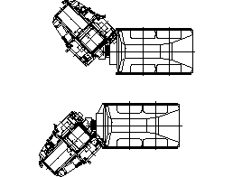 KOMATSU HM 400-2 Articulated Dump Truck Turning in Plan View CAD block preview