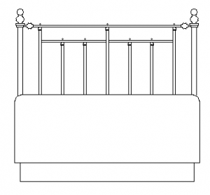Elevation of a King Size Bed CAD block preview