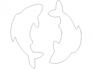 Outline of Fish CAD block preview