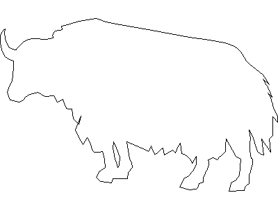 Outline of a Buffalo – free CAD block preview