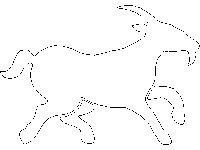 Outline of a Goat – free CAD block preview