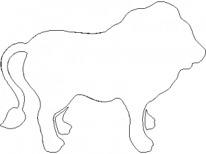 Outline of a Lion CAD block preview