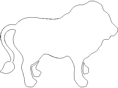 Outline of a Lion – free CAD block preview