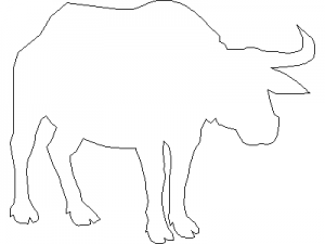 Outline of a Long-Horned Cow CAD block preview