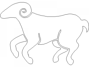 Outline of a Ram CAD block preview