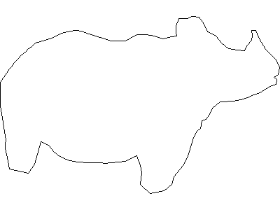 Outline of a Rhino – free CAD block preview
