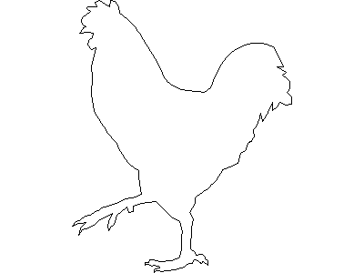 Outline of a Rooster – free CAD block preview