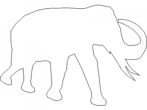 Outline of an Elephant with Raised Trunk CAD block preview