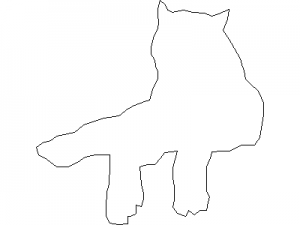 Outline of of Lioness Sitting CAD block preview