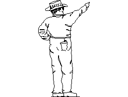Pointing Man with a Hat CAD block preview