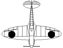 Spitfire Plane - Plan View CAD block preview