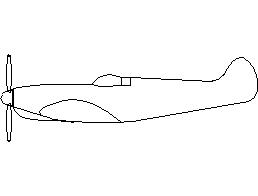 Spitfire Plane - Side View CAD block preview