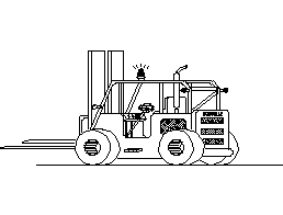 An isometric view of a forklift CAD block preview