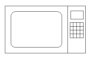 microwave front view CAD block preview
