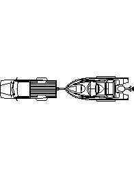 4wd towing a boat CAD block preview