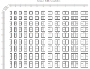 Aluminium Double Hung Windows CAD block preview