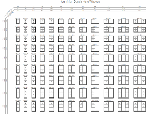 Aluminium Double Hung Windows – free CAD block preview