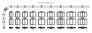 Aluminium Sliding Doors CAD block preview
