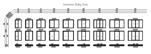 Aluminium Sliding Doors – free CAD block preview