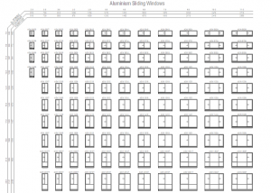 Aluminium Sliding Windows CAD block preview