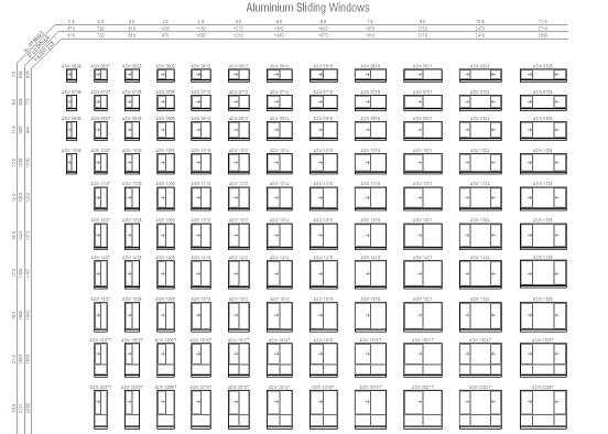Aluminium Sliding Windows – free CAD block preview