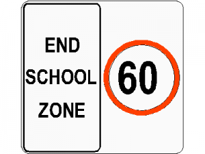 End of School Zone Sign CAD block preview