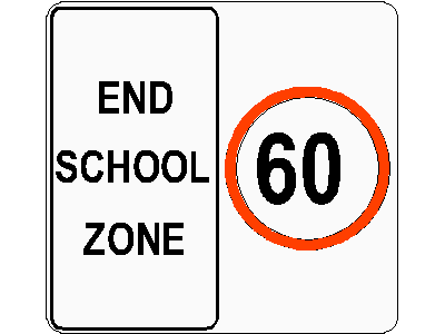 End of School Zone Sign – free CAD block preview
