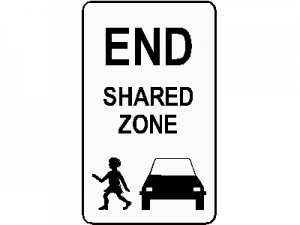 End Shared Zone Traffic Sign CAD block preview