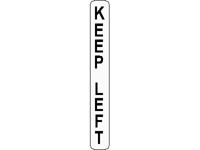 Keep Left Long Traffic Sign – free CAD block preview