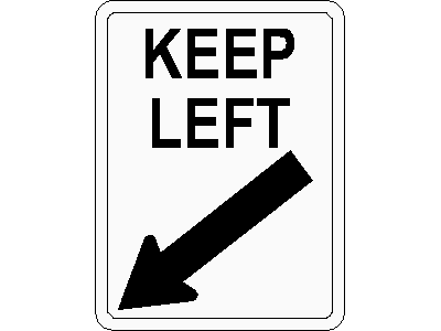 Keep Left Traffic Sign – free CAD block preview