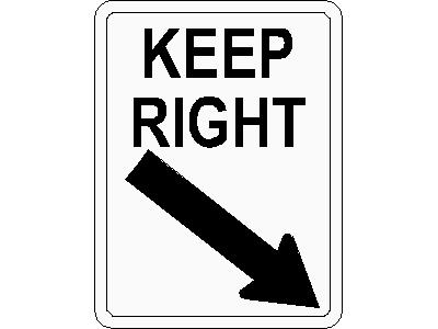 Keep Right Traffic Sign – free CAD block preview