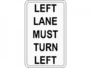 Left Lane Must Turn Left Traffic Sign CAD block preview