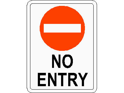 No Entry Traffic Sign – free CAD block preview
