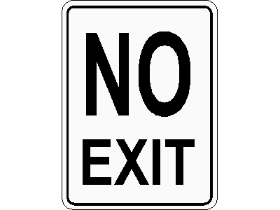 No Exit Traffic Sign – free CAD block preview
