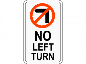 No Left Traffic Sign CAD block preview