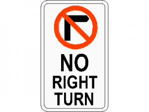 No Right Turn Traffic Sign CAD block preview