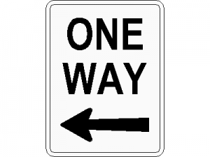 One Way Left Traffic Sign CAD block preview