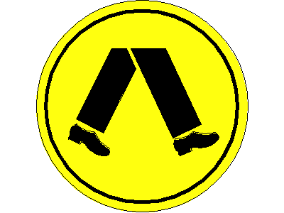 Pedestrian Crossing Traffic Sign – free CAD block preview