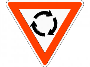 Roundabout Giveway Traffic Sign CAD block preview