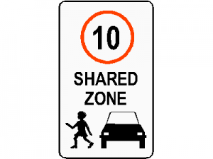 Shared Zone Traffic Sign CAD block preview