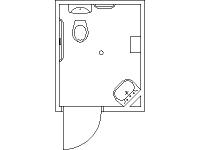 Disabled Restroom - Floor Plan – free CAD block preview